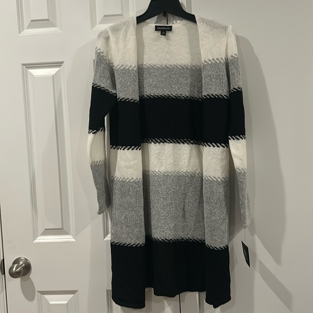 NWT Fortune + Ivy Stitch Fix Long Open Colorblock Cardigan